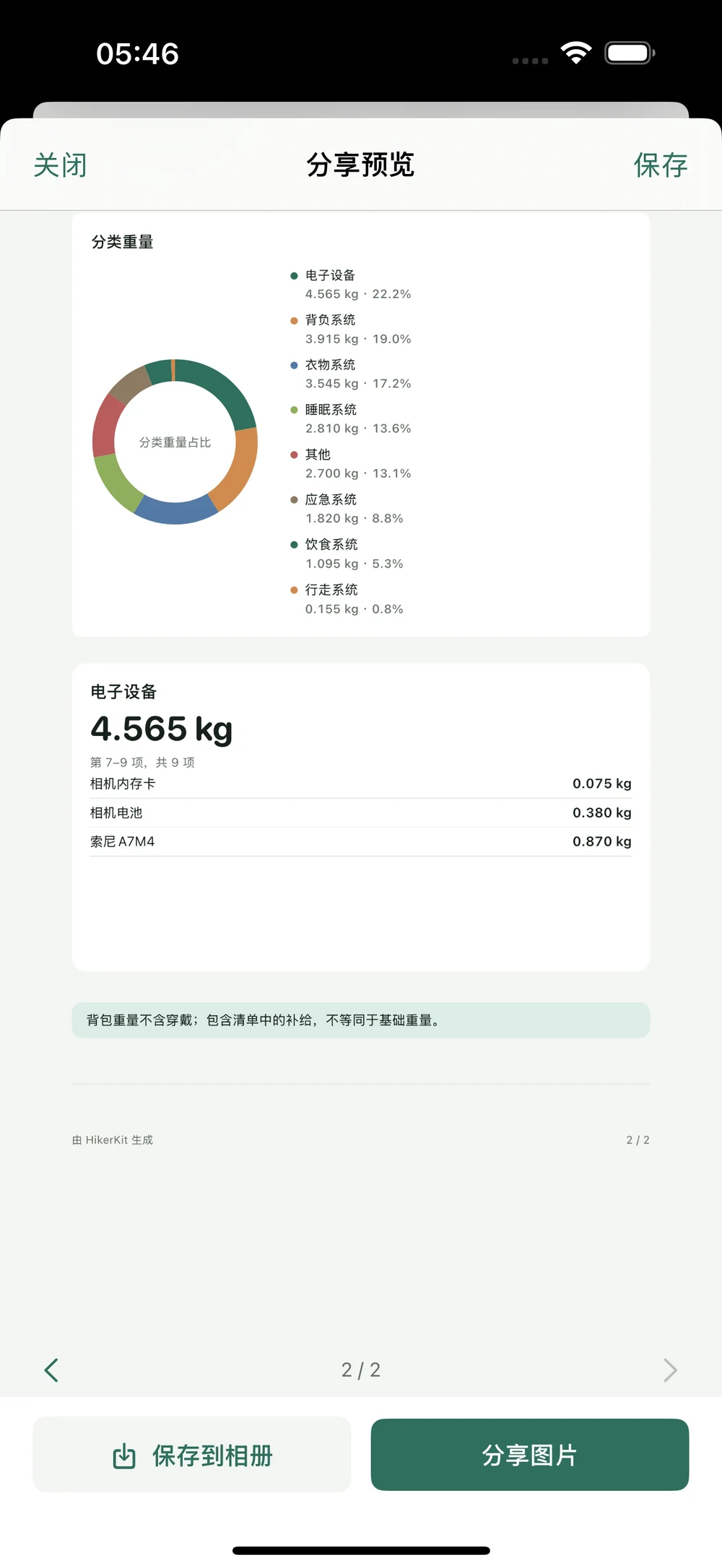 HikerKit 分享预览分页与一张长图切换后的实际结果 — 分页预览 第2页